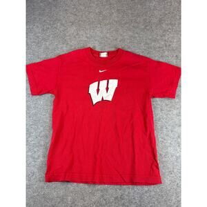 Vintage Y2K Wisconsin Badgers T Shirt Men Medium Red Nike Team Center Swoosh NFL